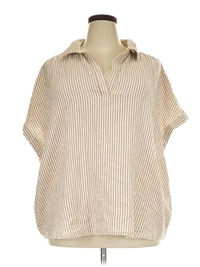 Pre-owned Style & Co Short Sleeve Polo Shirt In Tan
