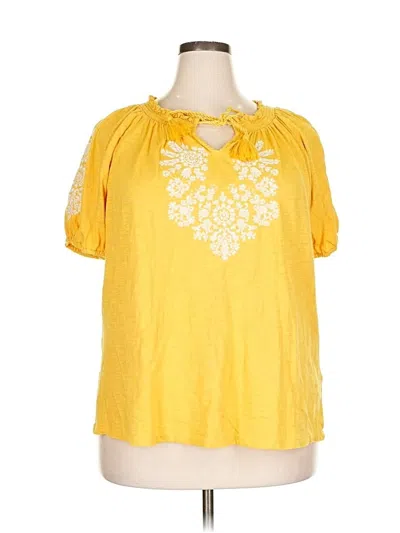 Pre-owned Style & Co Short Sleeve T-shirt In Yellow