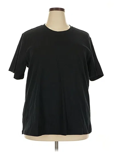 Pre-owned Style & Co Short Sleeve Top Black Crew Neck Tops