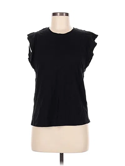 Pre-owned Style & Co Short Sleeve Top Black Crew Neck Tops