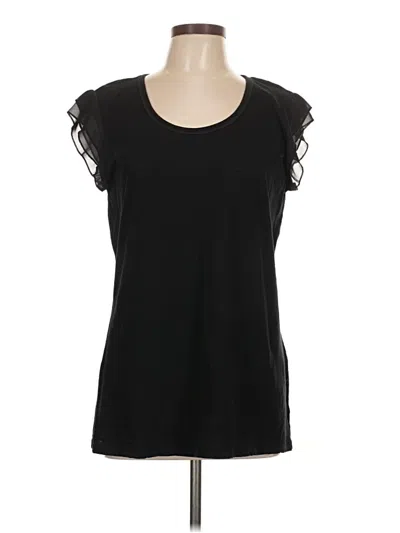Pre-owned Style & Co Short Sleeve Top Black Scoop Neck Tops