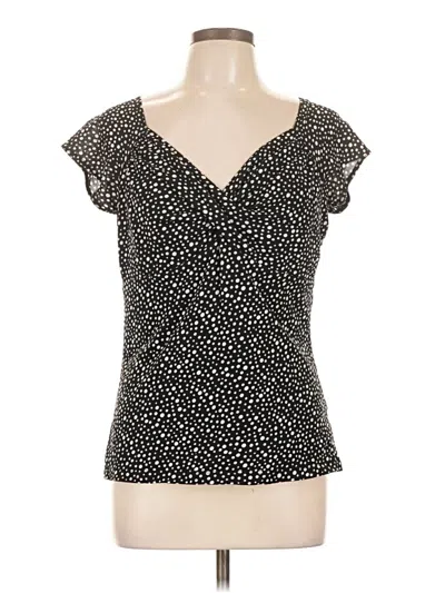 Pre-owned Style & Co Short Sleeve Top Black Sweetheart Neckline Tops