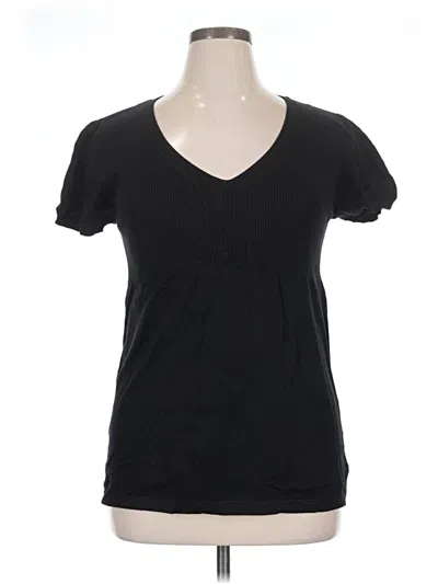 Pre-owned Style & Co Short Sleeve Top Black V-neck Tops