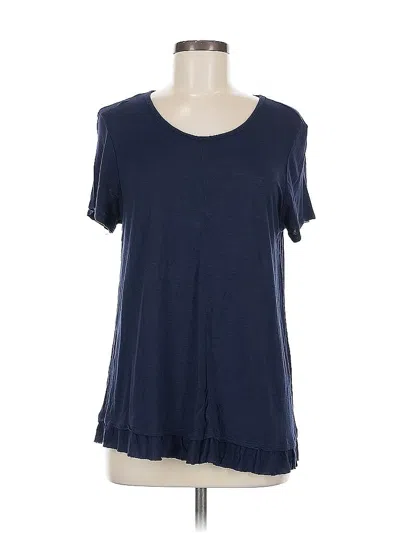 Pre-owned Style & Co Short Sleeve Top Blue Scoop Neck Tops