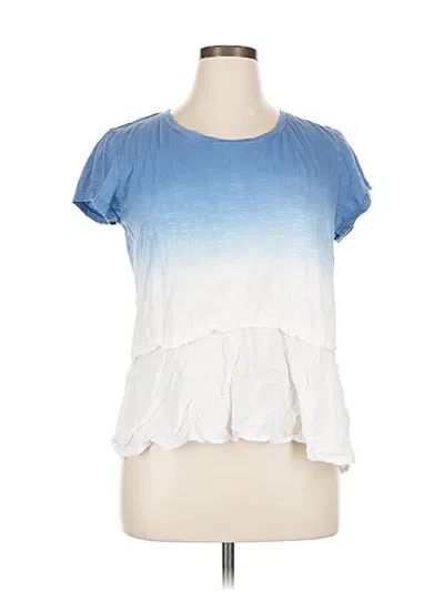 Pre-owned Style & Co Short Sleeve Top Blue Scoop Neck Tops