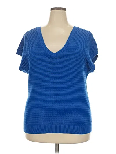 Pre-owned Style & Co Short Sleeve Top Blue V-neck Tops