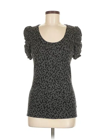 Pre-owned Style & Co Short Sleeve Top Gray Sweetheart Neckline Tops