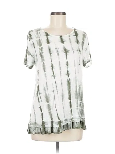 Pre-owned Style & Co Short Sleeve Top Green Scoop Neck Tops