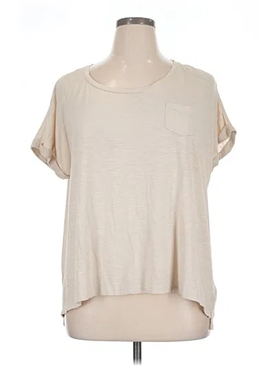 Pre-owned Style & Co Short Sleeve Top Ivory Scoop Neck Tops