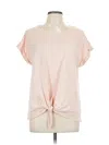 Style & Co Short Sleeve Top Pink Keyhole Neckline Tops In Pink