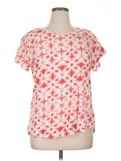 Pre-owned Style & Co Short Sleeve Top Red Square Neckline Tops