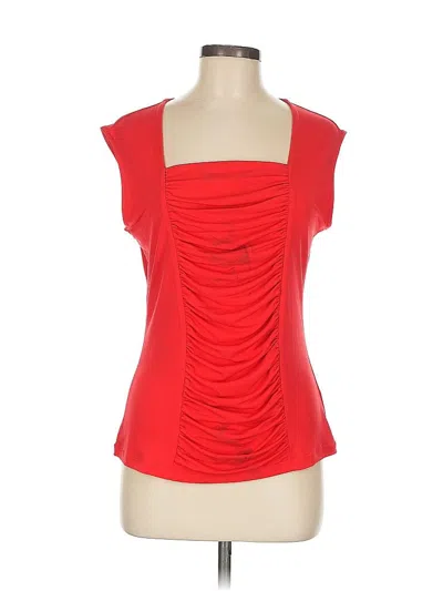 Pre-owned Style & Co Short Sleeve Top Red Sweetheart Neckline Tops