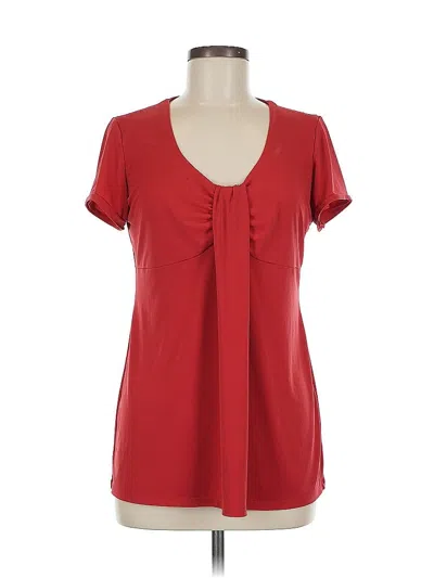 Pre-owned Style & Co Short Sleeve Top Red Sweetheart Neckline Tops