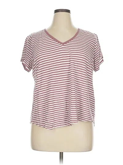 Pre-owned Style & Co Short Sleeve T-shirt In Burgundy