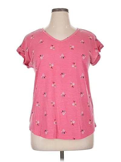Pre-owned Style & Co Short Sleeve T-shirt In Pink
