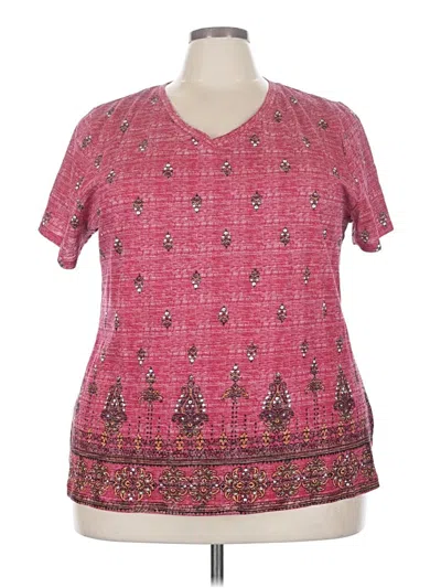 Pre-owned Style & Co Short Sleeve T-shirt In Pink