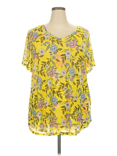 Pre-owned Style & Co Short Sleeve T-shirt In Yellow