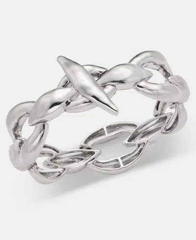 Style & Co Silver-tone Link & Chain Bangle Bracelet, Macy's Exclusive In Gold