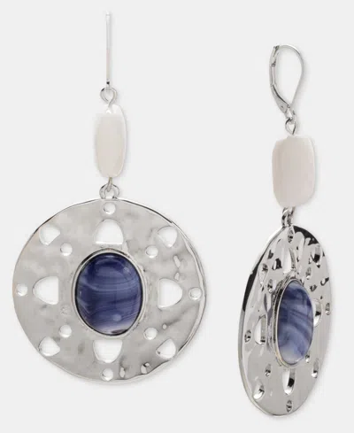 Style & Co Silver-tone Stone Drop Earrings, Macy's Exclusive In Metallic