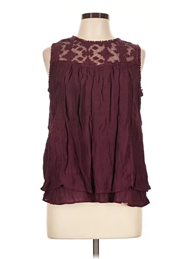 Pre-owned Style & Co Sleeveless Blouse In Burgundy