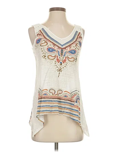 Pre-owned Style & Co Sleeveless Blouse In Ivory