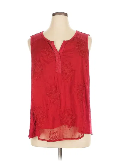 Pre-owned Style & Co Sleeveless Blouse In Red