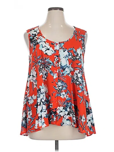 Pre-owned Style & Co Sleeveless Blouse In Red