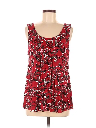 Pre-owned Style & Co Sleeveless Blouse In Red