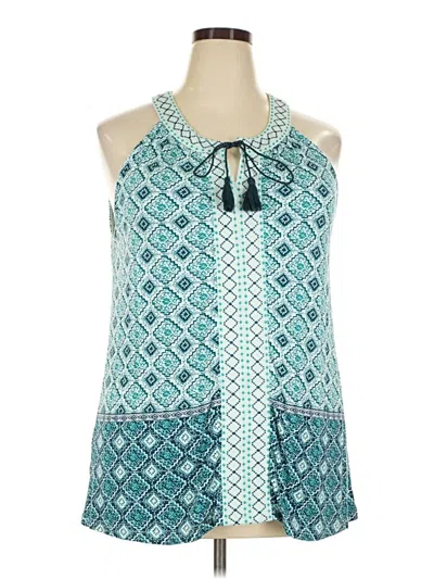 Pre-owned Style & Co Sleeveless Blouse In Teal
