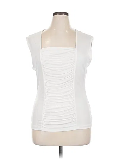 Pre-owned Style & Co Sleeveless Blouse In White