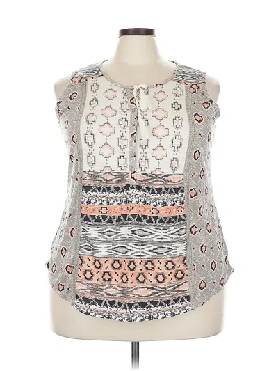 Pre-owned Style & Co Sleeveless Blouse In White