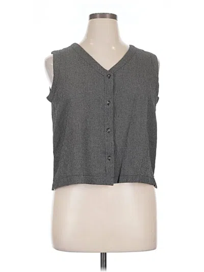 Pre-owned Style & Co Sleeveless Button Down Shirt In Gray