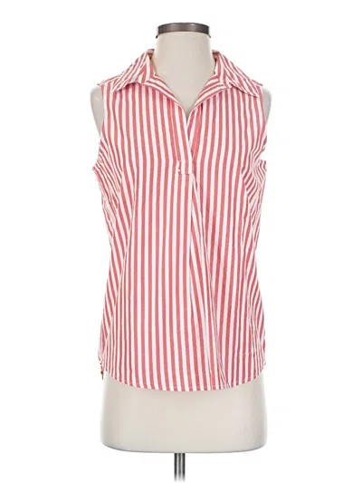 Pre-owned Style & Co Sleeveless Button Down Shirt In Red
