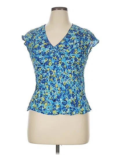Pre-owned Style & Co Sleeveless Silk Top Blue Sweetheart Neckline Tops