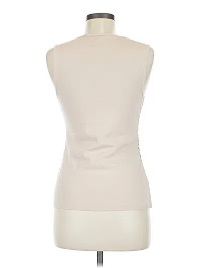 Pre-owned Style & Co Sleeveless Top Tan High Neck Tops In Brown