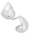 Style & Co Small Bean Hoop Earrings, 0.81", Macy's Exclusive In Silver