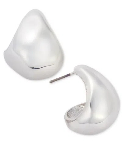 Style & Co Small Bean Hoop Earrings, 0.81", Macy's Exclusive In Silver