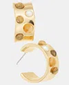 Style & Co Small Stone Studded Hoop Earrings, 0.9", Macy's Exclusive In Silver