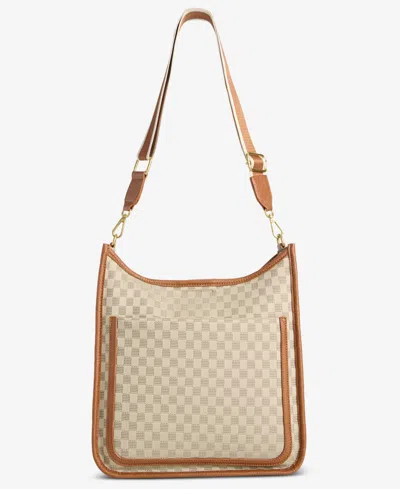 Style & Co Small Studded Dip Crossbody Bag, Macy's Exclusive In Beige