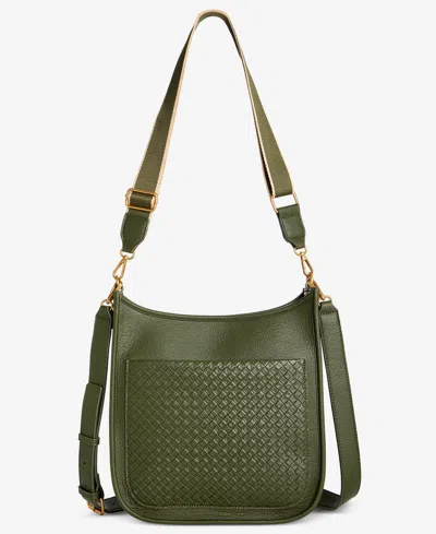Style & Co Small Woven Dip Crossbody, Macy's Exclusive In Green