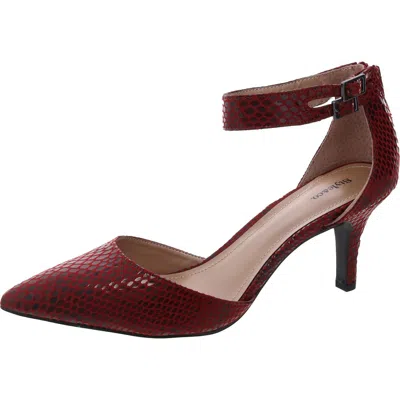 Style & Co Sncwandah Womens Checkered Manmade Ankle Strap In Red