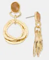Style & Co Stone & Hammered Ring Doorknocker Drop Earrings, Macy's Exclusive In Brown