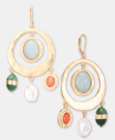 Style & Co Stone & Imitation Pearl Orbital Drop Earrings, Macy's Exclusive In Multi