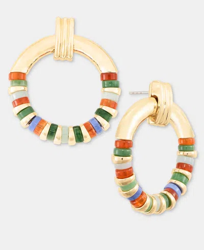 Style & Co Stone Bead Circle Drop Earrings, Macy's Exclusive In Multi