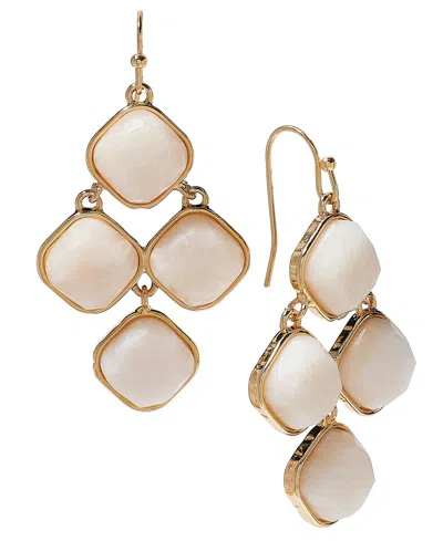 Style & Co Stone Kite Drop Earrings, Created For Macy's In White