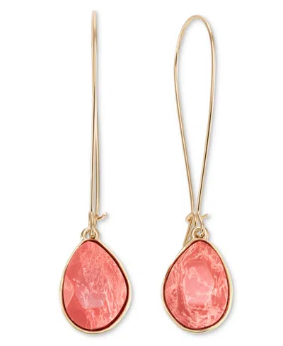 Style & Co Stone Linear Drop Earrings, Created For Macy's In Coral