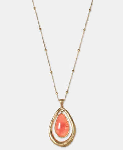 Style & Co Stone Orbital Pendant Necklace, 30" + 3" Extender, Macy's Exclusive In Multi