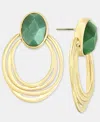 Style & Co Stone Triple-row Drop Hoop Earrings, Macy's Exclusive In Green