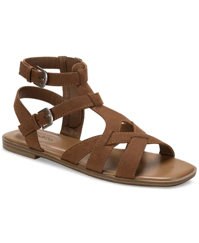 Style & Co Storiee Gladiator Flat Sandals, Created For Macy's In Cognac