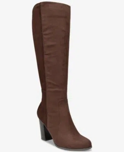 Style & Co Style Co Womens Addyy Knee High Dress Boots Created For Macys Regular Wide Extra Wide Calf In Brown